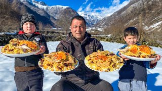 RECIPE FOR TRADITIONAL AZERBAIJANI PILAF REAL VILLAGE CUISINE NO TALK [upl. by Delores]