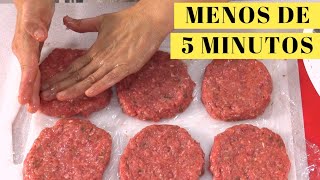 Hamburguesas de carne en MENOS DE 5 MINUTOS Mira qué jugosas [upl. by Nalepka]