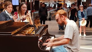 BOHEMIAN RHAPSODY Piano Performance at Rome Airport Passengers are shocked 😮 [upl. by Him]