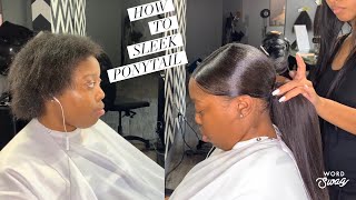 How to Sleek ponytail on short uneven hair [upl. by Bernardina]