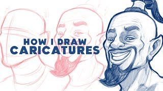 How I Draw CARICATURES  Will Smith Genie [upl. by Linnea308]