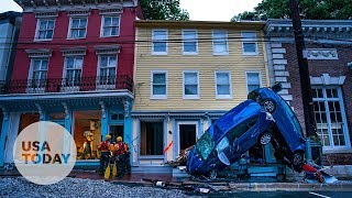 Ellicott City overwhelmed by raging river of floodwater [upl. by Rizas]