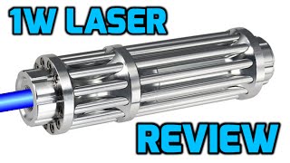 1W 445nm  450nm Blue Burning Laser Pointer Review [upl. by Adnal]