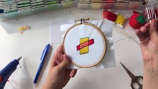 How to make embroidered patch or brooch Hand embroidery [upl. by Rusell722]