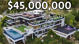 Inside a 45000000 Los Angeles Modern MEGA MANSION [upl. by Htiderem]