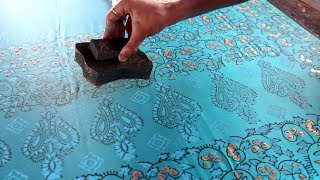 Beautiful Block Print Design on Silk Saree [upl. by Guarino670]