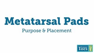 Metatarsal Pad Placement [upl. by Noedig903]