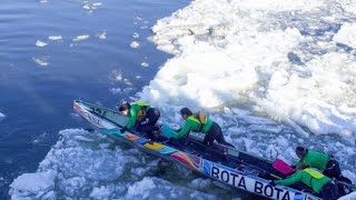 Quebec Winter Carnival Ice Canoe Race [upl. by Rebah267]