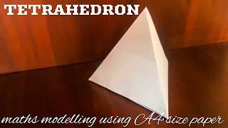 Triangular Pyramid tetrahedron  maths model using A4 size paper [upl. by Sherlocke229]