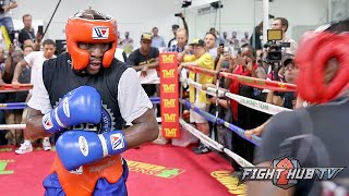 FLOYD MAYWEATHER SPARRING  SCHOOLS SPARRING PARTNERS PREPARING FOR NEXT FIGHT FULL VIDEO [upl. by Cousin]