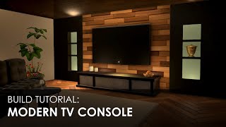 FFXIV HOUSING Build Tutorial Modern TV Console [upl. by Akcire]