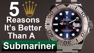 Rolex YachtMaster 40 Blue Dial Review  Top 5 Reasons it’s Better than a Submariner [upl. by Colley]