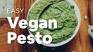 Easy Vegan Pesto 5 minutes  Minimalist Baker Recipes [upl. by Schoenberg895]