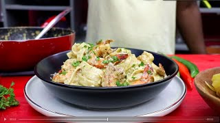 Tagliatelles aux Crevettes avec danomilksn [upl. by Norrehs]