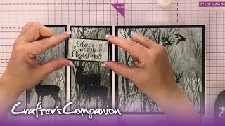 Z Fold Card Tutorial with Sara Signature Enchanted Christmas  Crafters Companion [upl. by Sidnak826]