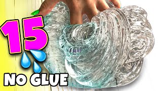 Testing 15 NO GLUE SLIME 1 INGREDIENT WATER SLIME and VIRAL SLIME RECIPES [upl. by Hayward940]