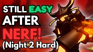 How To SOLO Night 2 Hard AFTER NERF TDS Halloween Event Night 2  Tower Defense Simulator [upl. by Van474]