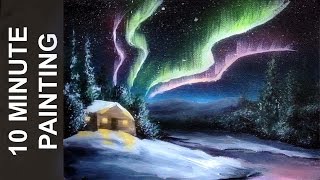 Painting the Aurora Borealis with Acrylics in 10 Minutes [upl. by Poppo514]