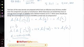 Weibull modulus and probabilistic design example problem [upl. by Sabu]