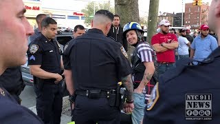 50 NYPD Cops VS 50 Bikers Gathered Bikes Confiscated  Bronx NYC [upl. by Sutton]