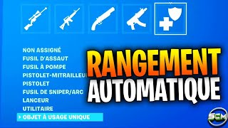 COMMENT RANGER SES ARMES AUTOMATIQUEMENT SUR FORTNITE NOUVEAU PARAMÈTRE EMPLACEMENT OBJETS PRÉFÉRÉS [upl. by Ire]