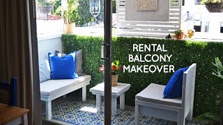 DIY small rental balcony makeover for outdoor living [upl. by Stesha]