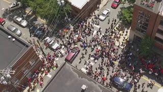 Drone captures Charlottesville car attack on camera [upl. by Karalynn]