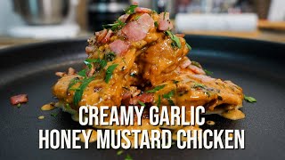 Creamy Garlic Honey Mustard Chicken  The Best Recipe [upl. by Sabanrab]