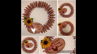 Rooster Clothespin Wreath Tutorial [upl. by Evanne]