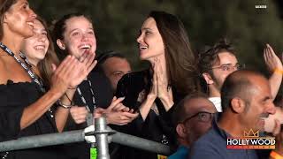 Angelina Jolie and Shiloh at Måneskin Concert in Rome [upl. by Ayotna]