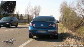 VW Passat R36  Full Supersprint Exhaust  Acceleration [upl. by Aynekat]