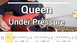 Queen  Under Pressure Bass Cover TABS [upl. by Leon]