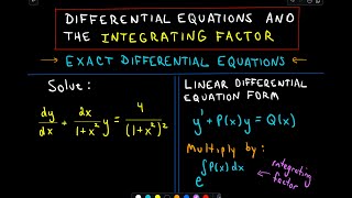 ❖ Integrating Factor to Solve a Differential Equation ❖ [upl. by Eelrahc]