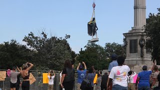 John C Calhoun statue taken down from Marion Square after more than 100 years [upl. by Ellevehc]