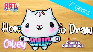 How to draw CAKEY from Gabbys Dollhouse [upl. by Etnaik927]