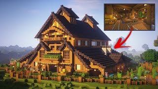 Minecraft How to build a Barn tutorial ULTIMATE FARM [upl. by Sumahs]