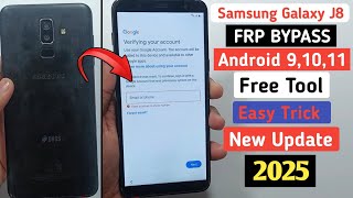 Samsung J8 Bypass Google AccountFRP BYPASS Lock ANDROID 91011 [upl. by Enaitsirk]