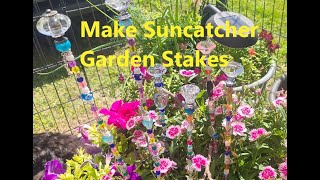 Suncatcher Garden Stake DIY Yard Art Easy Tutorial Craft [upl. by Nolita508]