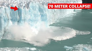 Giant 75 Meter Iceberg BREAKING OFF Glacier  Glacier Wall Collapse [upl. by Markos154]