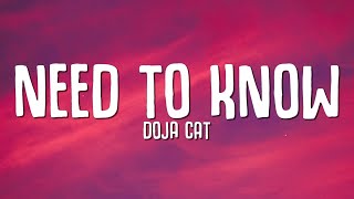 Doja Cat  Need To Know Lyrics [upl. by Yarvis382]