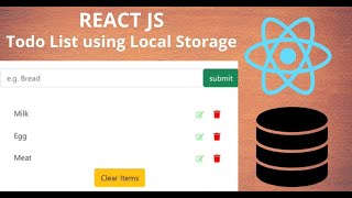 React JS Todo List App using Local Storage I React JS Beginner Project [upl. by Vallonia]