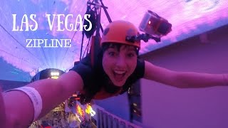 Downtown Las Vegas Zipline  Slotzilla [upl. by Nickey]