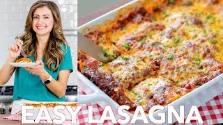 Beef Lasagna Recipe  Easy Dinner   Natashas Kitchen [upl. by Delacourt128]