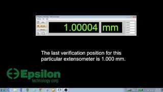 Epsilon Technology  3590VHR Extensometer Calibrator Software Demo [upl. by Tacklind]