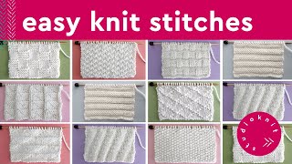 Easy Knit Stitch Patterns for Beginners [upl. by Eelirol]