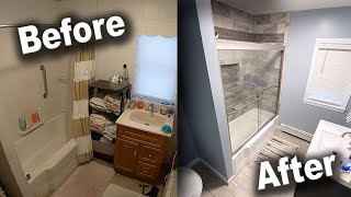 Bathroom Remodel TimeLapse  DIY Renovation Start to Finish [upl. by Lewls]