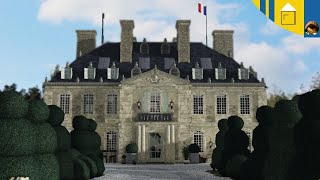 Bloxburg speedbuild Historic French Chateau  Collab with thunzart  Part two [upl. by Nylassej]