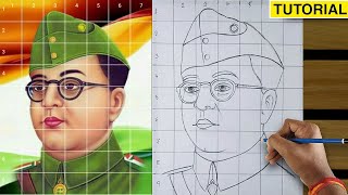 Netaji Subhash Chandra Bose Drawing Step By Step How to Draw Netaji Subhash Chandra Bose [upl. by Nylkcaj]