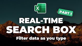 RealTime Data Search Box in Excel with FILTER function Part 1 [upl. by Cooke]