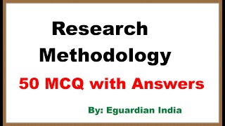 Research Methodology MCQ with Answers  MCQ on Research Methodology [upl. by Attemaj]